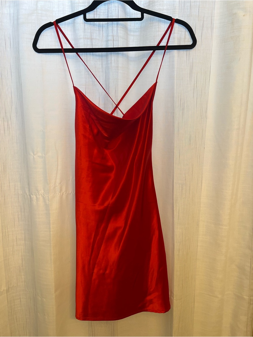Beautiful red satin dress! So soft and the glimmer is unforgettable